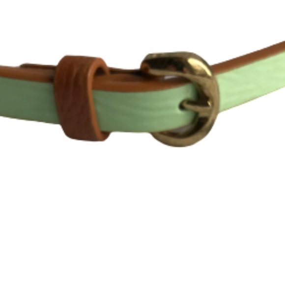 Old Navy Turquoise & Brown Faux Leather Slim Belt - Picture 4 of 9